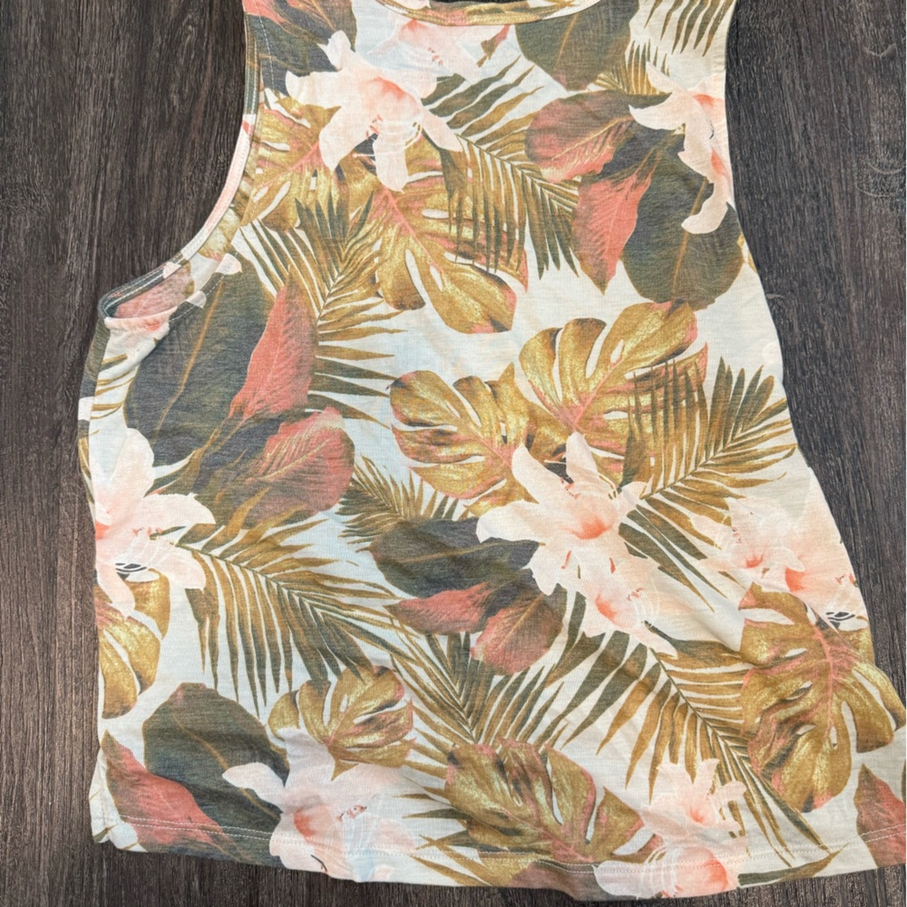 Old Navy Floral Tank Top - Green and Pink - Picture 5 of 5